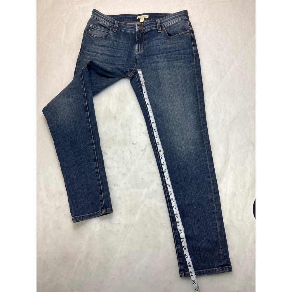Eileen Fisher Women Size 4 Blue Wash Straight Leg Jeans Organic Cotton Blend - Picture 3 of 10